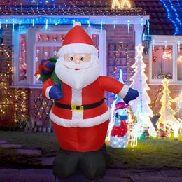 Christmas Decorations Inflatable Santa Claus Outdoors Decoration For Home Yard Garden Decor With LED Light Ornament Year 2022