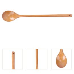 Spoons 2PCS Wooden Long Handle High Heat Resistanct Cooking Spoon Mixing Utensil For Kitchen Restaurant #h10