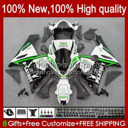 Full Bodys For KAWASAKI NINJA ZX 6R 600CC 6 R ZX636 ZX600C ZX6R 05 06 Bodywork 7No.76 ZX 636 ZX-600 ZX-636 600 CC 05-06 ZX600 ZX-6R 2005 2006 OEM Fairings Kit white green