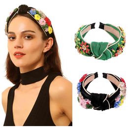 Retro Baroque Tiara Headbands Women Flower Bee Band Crystal Rhinestone band Palace Crown Bohemia Headwear Hair Jewellery