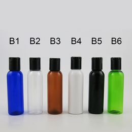 Clear Amber Black Empty Plastic Bottle with Disc Top Cap Refillable Container For Shampoo Lotion Cream Liquid Body Soap 60ml 2oz