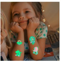 Luminous Sticker Temporary Tattoo Face Colour Unicorn Mermaid Dinosaur Tattoos Child Cute Stickers Body Tattoo For Boys And Girl