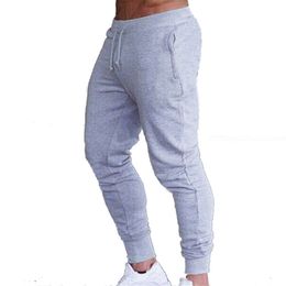 Fitness Muscle Grey Jogging Pants Solid Running Men Sport Pencil Cotton Soft Bodybuilding Joggers Gym Trousers 220304