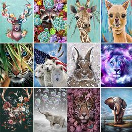 Wholesale 5D Diamond Painting Kits Beginner Animal Full Drill Art,Painting by Numbers Drawing for Home Decoration Gem Art 12x8 inches KD