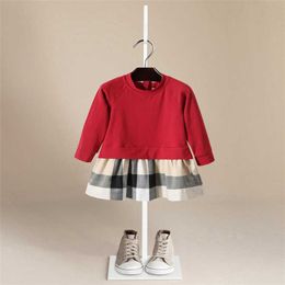 Fashion Baby Dresses for Girls Autumn Pring Long Sleeved Stripe Princess Dress Collar Doll Dress Girls Baby Clothing Q0716