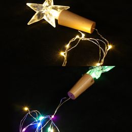 2pcs LED Cork String Lights Starry DIY Five-pointed Star Y0720