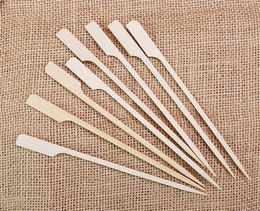 Wholesale Toothpicks 100pcs/pack santi Bamboo wood wooden Paddle Picks Skewers for Cocktail Appetisers Fruit Sandwich Barbeque Snacks KD1