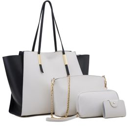 Einfache und lässige Damentasche, modische Handtasche, Geldbörse, farblich passendes Design, dreiteiliges Set, Outdoor-Damen-Umhängetaschen