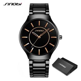 Sinobi Luxury Brand Men's Analogue Sports Wristwatch Quartz Watch Business Stainless Steel Watch Men Clock Relogio Masculino Q0524