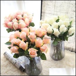 Decorative Flowers & Wreaths Festive Party Supplies Home Garden Artificial Rose Real Touch Decorations For Wedding Or Birthday Valentines Da