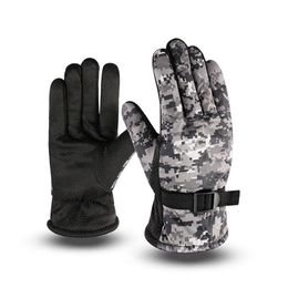 Fleece-dedos de guantes guantes camuflaje viento denso cazador Fischer