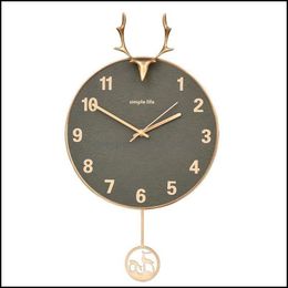Wall Clocks Home Decor & Garden Modern Classic Luxury Vintage Design Clock Large Decoration Quartz Silent Hanging Printed Horloge Gift Made