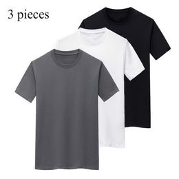 100% Cotton Men T-Shirt 3 Pcs/Lot High Quality Fashion Solid Color Casual Short Sleeve T-shirt Summer Tee Shirt Clothing TX147 210409