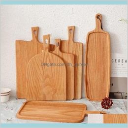 Blocks Knives Accessories Kitchen Dining Bar Garden Square Chopping Block Wood Home Cutting Board Cake Serving Trays Bread Dish Fruit