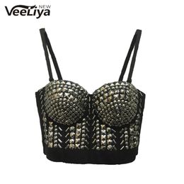 P201 Good Quality Fashion Women Sexy Luxury HandmadeBeaded Bra Straps Ustier Corset Wedding Party Crop Top 210527