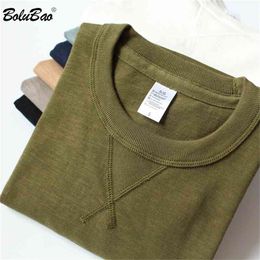 BOLUBAO Fashion Brand Men Solid T-Shirt Summer Comfortable Base Shirt Casual Short Sleeve Shirts Male 210629