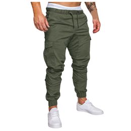 Men's Solid Colour Oversize Casual Pants Tooling Multi-pocket Leggings Trousers Fashion For Men Clothing 210715