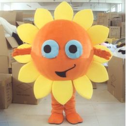 Halloween Cute Sunflower Mascot Costume Cartoon Sun flower theme character Carnival Festival Fancy dress Xmas Adults Size Birthday Party Outdoor Outfit