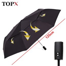 125cm Big Automatic Quality Double Layer Umbrella Rain Women 3Fold Windproof Large Outdoor Men Woman Paraguas Parasol 210721