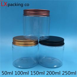 100 250 ml Crystal clear Plastic bottle jar Wholesale Retail Originales Refillable Honey Cream Pill tea Empty Packaging Big Jarsgood qty