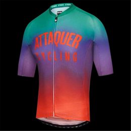 2021 Attaquer Summer Men Cycling Jersey Breathable Short-Sleeved Triathlon Shirt Tops Quick Dry Bike Tight Maillot Ciclismo G1130