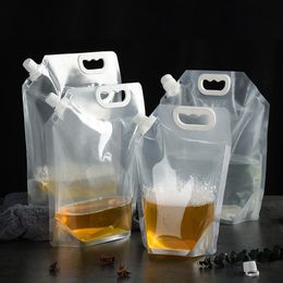 200Pcs/Lot Transparent Plastic Spray Pocket Juice Wine Milk Coffee Liquid Packaging Bag Beverage Bag Food Material Storage Bag