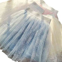 age for 4 - 14 years teenage girls lace tulle blue new autumn winter children clothes christmas skirts 210331