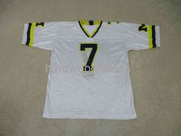 Cusmtom VINTAGE Michigan Wolverines Football Jersey White Yellow Mens WOMEN YOUTH stitch add any name number XS-5XL