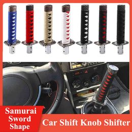 Universal Long Samurai Sword Shape Automatic er w/4 Adapters Gearbox Handles Gear Shift Knob Car Styling