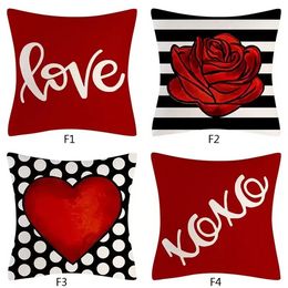 Valentine's Day Pillow Case 45*45cm Red Heart & Love Patterns Sofa Couch Car Spring Home Decor WHT0228