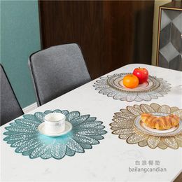 Mats & Pads Wholesale Thickened PVC Placemats For Table Mat American Christmas Gold Cup Pad Fashion Insulation