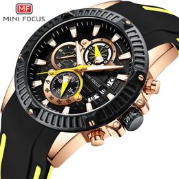 MINI FOCUS Fashion Luxury Brand Watch Men Waterproof Military Sport Man Clock Wristwatch Quartz Relogio Masculino Silicone Strap X0625