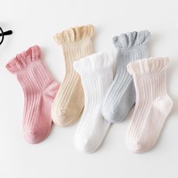 Baby Socks 100% Organic Cotton Infant Ankle Flounce Edge Sockss With Non Skids Soles Unisex Anti Skid ZYY1026