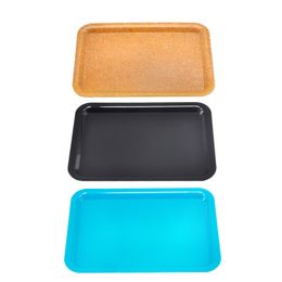 2021 Rolling Tray Plastic Tobacco 18x12cm S Size Small Hand Roller Roll Tin Pure Colour Case Spice Cartoon Plate Smoking 3 Colours DHL 930 R2