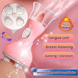 NXY Pump Toys Heating Tongue Licking Vibrator Rotating Nipple Sucker Clitoris Stimulation Breast Enlargement Sex For Women Couples 1125