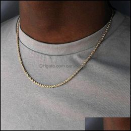 Chains Necklaces & Pendants Jewelrychains Classic Rope Chain Men Necklace Width Stainless Steel Figaro Cuban For Women Jewellery Drop Delivery