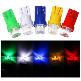 20Pcs/Lot T10 W5W 1LED Concave Head Small Car Bulbs Straw Hat For Auto Clearance Lamp Instrument Lights 12V