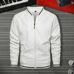 Zipper Jacket Men Streetwear Fashion Bomber Jackets Coat Male Black White Outwear Windbreak Men's Overcoats Cargo Sporswear 4XL 211013