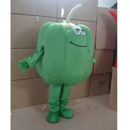 Halloween Grüne Paprika Maskottchen Kostüm Cartoon Gemüse Anime Thema Charakter Weihnachten Karneval Party Ausgefallene Kostüme Erwachsene Größe Outdoor Outfit