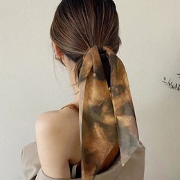 Fashion Chiffon Silk Wispy Hair Scrunchies Women Tie Rope Rubber Bands Ponytail Holder Hair Accessories Hair Bands