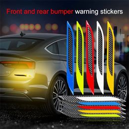 Auto Carbon Fibre Warnings Stickers Film Front Bumper Fog Lamp Modified Reflective Safety Decals For Car Truck Racing Motorcycle Decoration Scratch Sticker