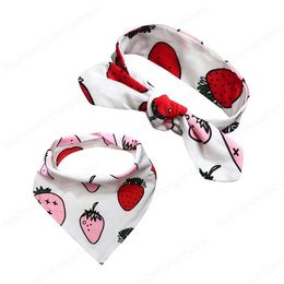 Baby Bibs Newborn Burp Cloths Girls Boys Accessories Children Triangular Scarf Headbands 2 Pieces Set Kids Towel Infant Feeding Cotton