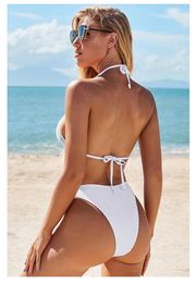 Women's Swimwear WR LOSPORTSVE Sexy Bikini Set 2 Piece Swimsuit Women Bathing Suits V Waist Mini Fashion Monokini Auger Swimming