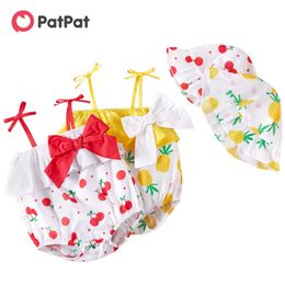 Summer 2pcs Baby Girl Sweet Cotton Fruit Rompers & Bodysuits 210528