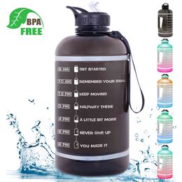 ZOMAKE 2.2L Gallon Bottle with Time Marker & Straw, Motivational Jug BPA Free Leakproof Large Water Bottles for Gym