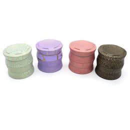 Colourful 63MM Smoking Aluminium Alloy Tortoise Crack Pattern Dry Herb Tobacco Grind Spice Miller Grinder Crusher Grinding Chopped Hand Muller Cigarette Tool DHL