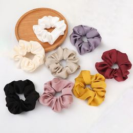 10Pcs/Lot Women's Satin Imitation Silk Elastic Rubber Bands Ornaments Retro Simple Tie bands Hair Accessories