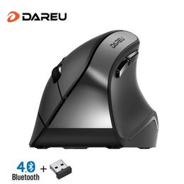 types of wireless mouse Canada - DAREU LM108 Bluetooth Wireless Mouse BT +2.4Ghz Dual Mode 6 button Ergonomic skin type Vertical Mice For PC Laptop Computer 210609
