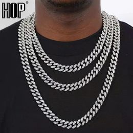 12mm Iced Out Necklace Jewellery Gold Silver Miami Cuban Link Chains Mens Hip Hop Diamond Jewelries