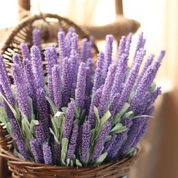 Decorative Flowers & Wreaths 1 Bundle Romantic Provence Lavender Wheat Ears DIY Home Decor Grain Artificial For Wedding Indoor Gift